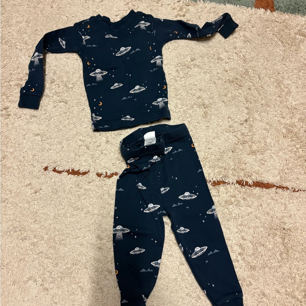 Petit Lem Dark Blue Space Pajama Set